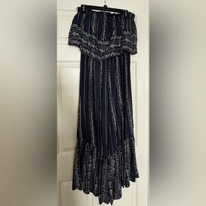 New - Navy Blue Strapless Culottes